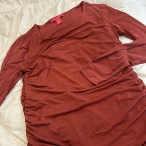 Catherine‎ Malandrino Burnt Organge LS Blouse Size Medium